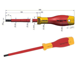 Wkrętak płaski izolowany 6 x 150 mm stal Waryński