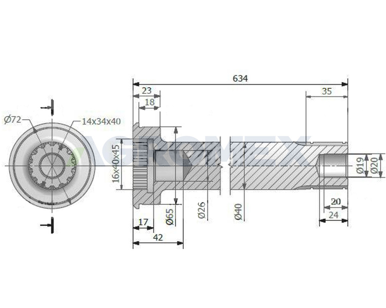 Środkowa część WOM wałek C-385 Ursus Korurs 80121161