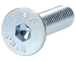 śruba z łbem stożkowym na imbus M6x25 8.8 ocynk DIN7991