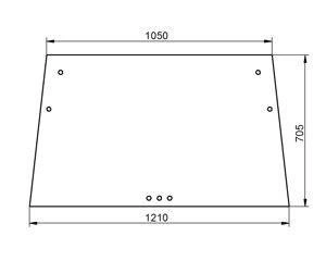 szyba do ciągnika Deutz-Fahr - przednia bezbarwna 04340307 (1550)