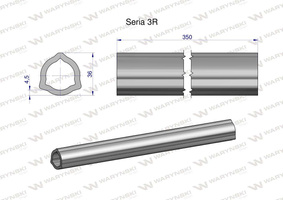 Rura wewnętrzna Seria 3R do wału 510 przegubowo-teleskopowego 36x4.5 mm 355 mm WARYŃSKI [WR2323355]