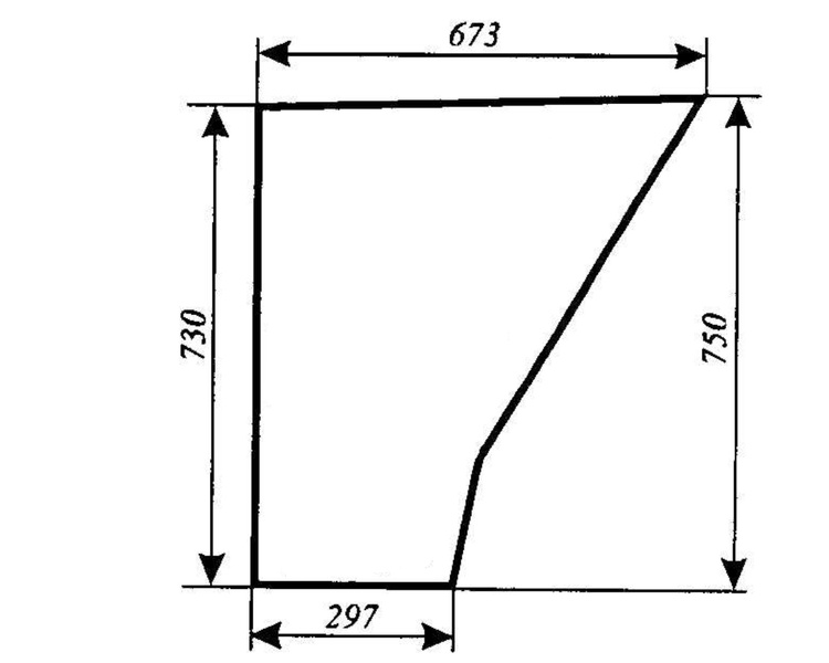 szyba do ciągnika URSUS 3514 4512 4514 5312 5314 5714 6012 6014 kabina Koja Smolniki - drzwi dolna (lewa, prawa) (735)