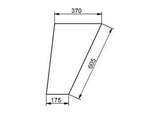 szyba do ciągnika Deutz-Fahr - drzwi dolna 520656 (2354)