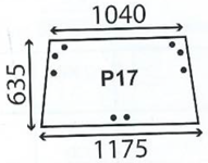 szyba do ciągnika John Deere - tylna L33937 (2834)