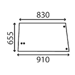 szyba do ciągnika John Deere - boczna zielona L55038