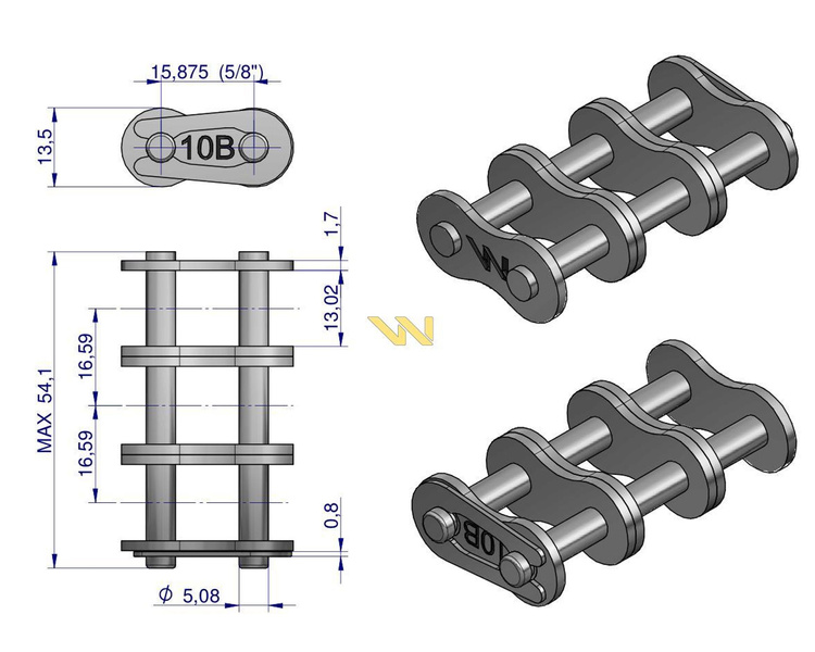 Zamek łańcucha Z10B-3 (R3 5/8) Waryński