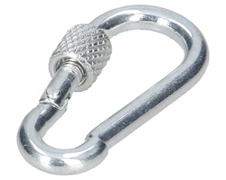 Karabińczyk metalowy z zabezpieczeniem 4x40mm stalowy