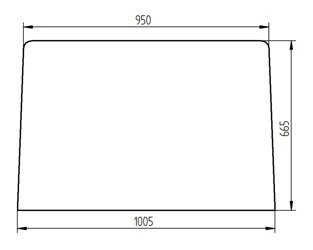 szyba do ciągnika Case - tylna 98604C2 (4513)