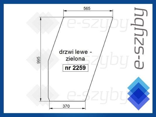 szyba FIAT serie 80 90 94 - drzwi lewe zielone (2259) 5117682