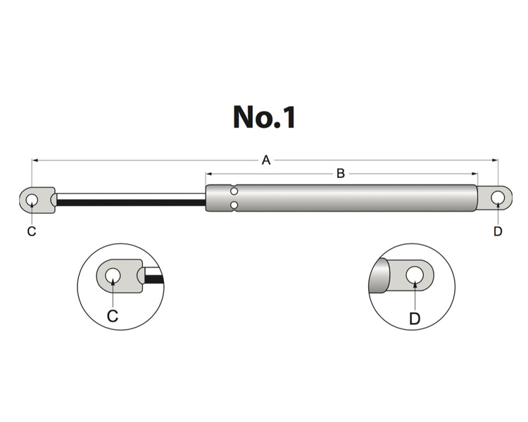 siłownik amortyzator gazowy A=700 B=327 F=100N STABILUS 2731KH