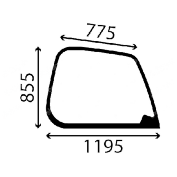 szyba JCB - boczna górna prawa 827/80121