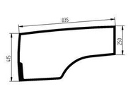 szyba koparka Liebherr - drzwi dolna 11082456 (4420)