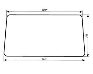 szyba do ciągnika C-330 kabina Osiny (ramki z rury kwadratowej) - tylna (178a)