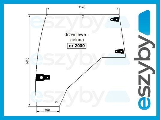 szyba Landini, McCormick - drzwi lewe 709000A4 (2000)