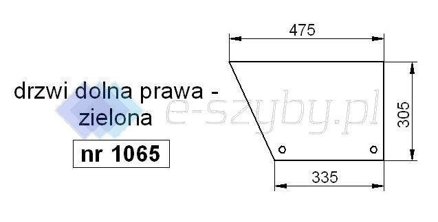 szyba do ciągnika CASE Maxxum 5120 5130 5140 5220 5230 5240 5250 - drzwi dolna prawa/lewa (1065)