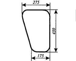 szyba do ciągnika MTZ-82 duża kabina oryginalna - przednia dolna (lewa, prawa) (47)