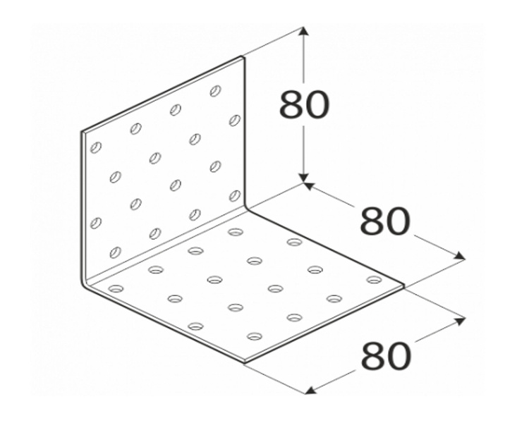 Kątownik montażowy 80x80x80x2,0 dmx
