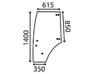szyba do ciągnika Fendt - drzwi lewe 210812030040 (2887)