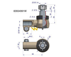 Przegub kierowniczy 7/8"L 83934991 Ford New Holland WARYŃSKI