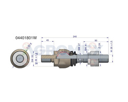 Przegub kierowniczy 240mm - M28x1.5 - M26x1.5 04401801 Deutz WARYŃSKI