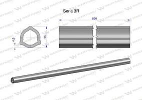 Rura wewnętrzna Seria 3R do wału 1010 przegubowo-teleskopowego 36x4.5 mm 855 mm WARYŃSKI [WR2323855]