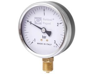 Manometr 3/8" 80 mm 3 BAR przyłącze dolne Battioni Pagani