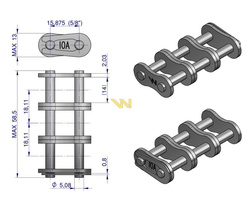 Zamek łańcucha wzmocnionego Z10A-3 ANSI A 50 (R3 5/8) Waryński