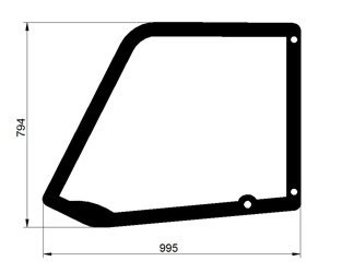 Szyba szyba drzwi górna 4235678M1, 6908792 (3436) do ładowarki Massey Ferguson, Bobcat z nadrukiem
