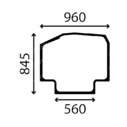 szyba JCB - przednia 827/30418