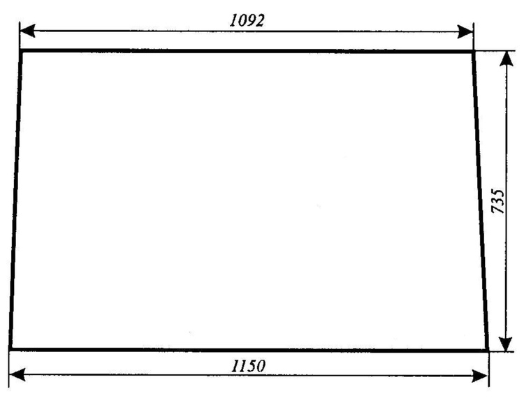 szyba do ciągnika Zetor - przednia 10368107 (593)