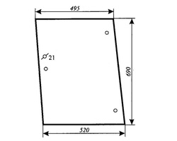 szyba do ciągnika Massey Ferguson 274 284 294 377 387 397 675 690 698 699 1004 1007 1014 1024, Landini - boczna otwierana (lewa, prawa) (762) 3302705M5