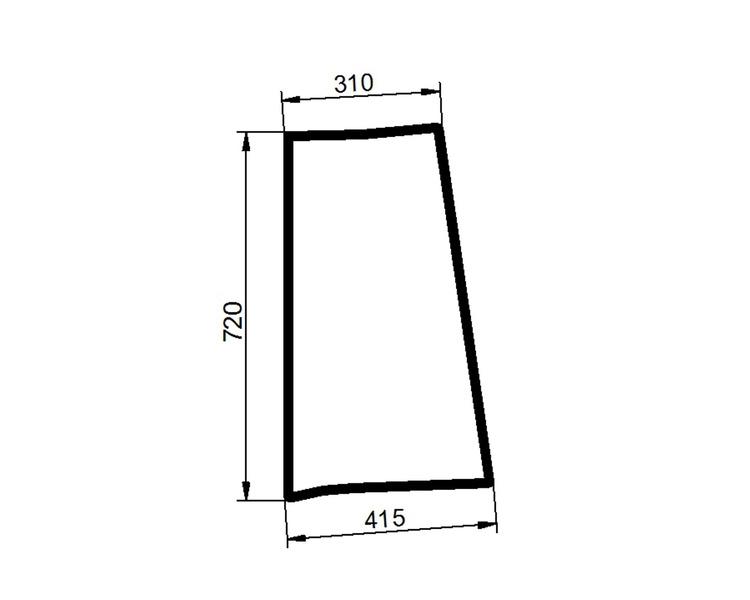 szyba do ciągnika Deutz-Fahr, Lamborghini, MF, Same - boczna lewa koła 20" 0.010.7105.0/20 (2330)