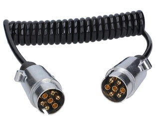 przewód elektryczny spiralny 2mb, wtyczki metalowe 7-PIN 6050/88-104/0