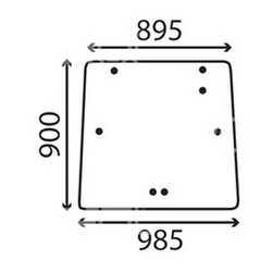 szyba MF seria 3000 - tylna wersja z 2 otworami na dole 3618433M2 (1604)