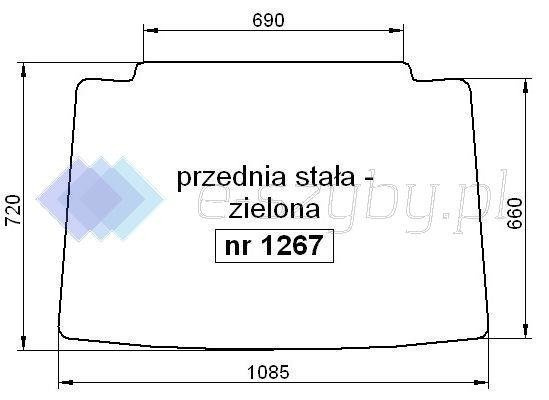 szyba STEYR Kompakt 360 370 375 485 495 4065 4075 4085 4095 - przednia stała (1267)