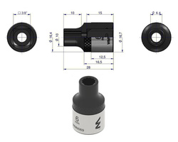 Nasadka dwunastokątna 3/8" 6 mm Waryński