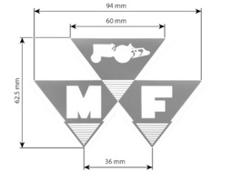 Trójkątna naklejka Massey Ferguson 196206M1