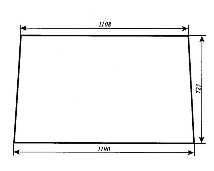 szyba do ciągnika C-330, C-360 kabina POM Zamość - przednia (332)