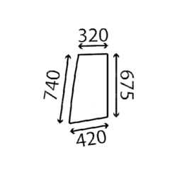 szyba Kubota - drzwi górna lewa RG518-46710 (3670)
