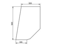 szyba do ciągnika Deutz-Fahr - drzwi górna 520500 (2367)
