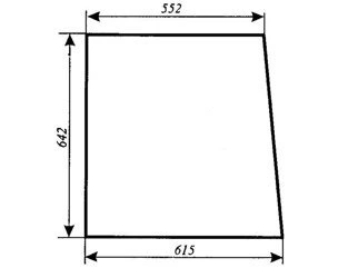 szyba do ciągnika C-330 kabina Naglak Koźmin z turem - boczna nowy typ (lewa, prawa) (784)