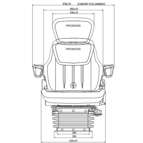siedzenie amortyzowane pneumatycznie do ciągnika, koparki PROBOSS AS3520