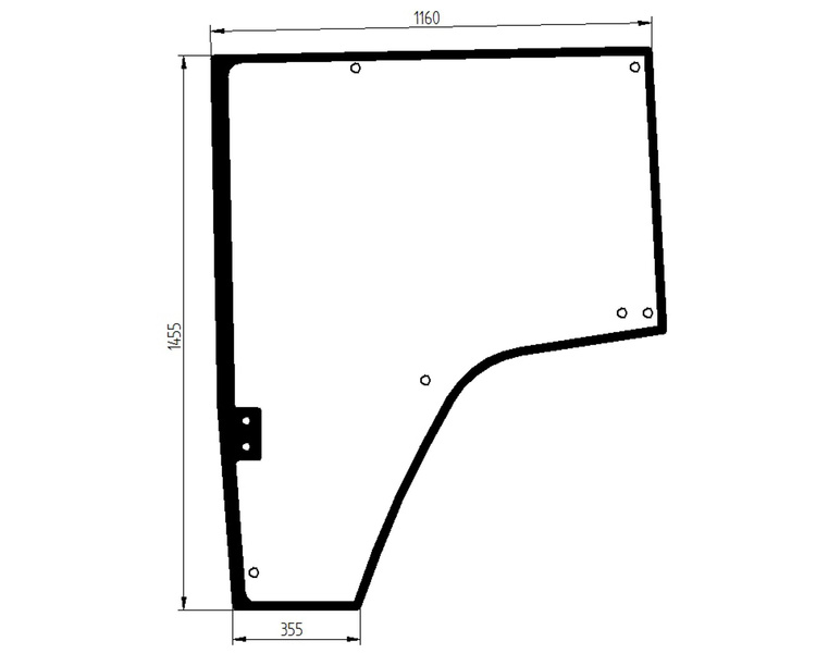 szyba John Deere serie 8010, 8020 - drzwi lewe R157210 (4222)