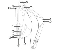 Sworzeń łyżki koparko-ładowarki CAT 428 432 1545278 320x50mm