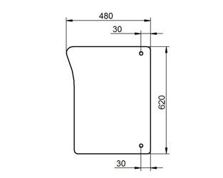 szyba do ciągnika John Deere - przednia dolna lewa L78533 (1234)