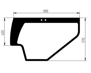 szyba koparka Case CX - drzwi dolna KHN15510 (4945)