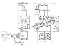 Rozdzielacz hydrauliczny jednosekcyjny sekcja pływająca 40L