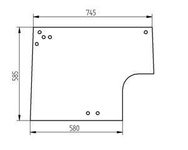 szyba ładowarka teleskopowa Manitou - tylna 208871 (2725)