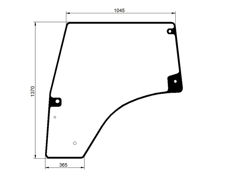 szyba do ciągnika Deutz-Fahr, Lamborghini, Same - drzwi lewe 0.015.5691.0/40 (1864)