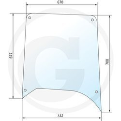 szyba do ciągnika Deutz kabina Fritzmeier - boczna 520756